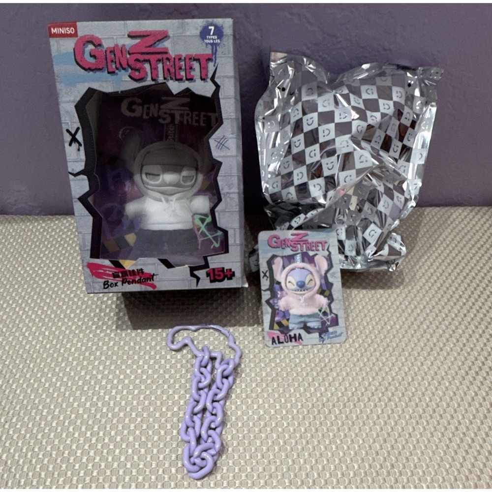 MINISO Aloha Disney Stitch GenZ Street Boxed Figure Plastic Age 15+ Purple